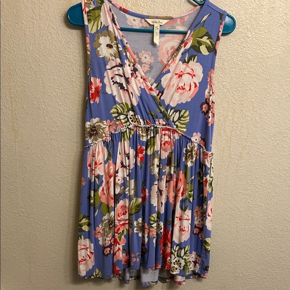 Matilda Jane Women Blue Floral Sleeveless Dress Size Small - Picture 3 of 8